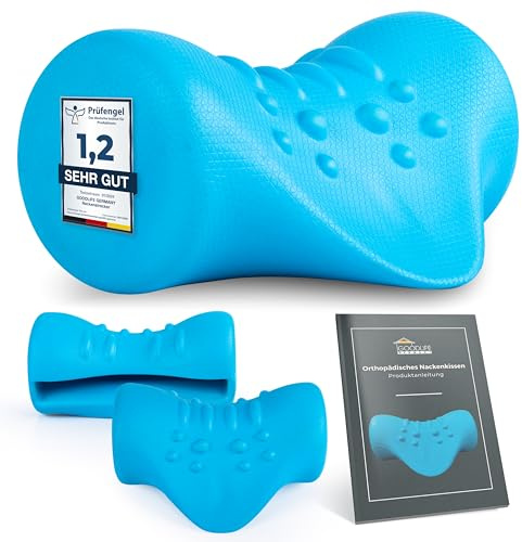 GoodLifeGermany Nackenstrecker orthopädisch - Nackendehner bei Schulter & Nackenschmerzen - Premium Cloudy Neck Stretcher für Nackenbuckel & Buckel Korrektur - Nackenwolke - deutsche Anleitung (Blau)