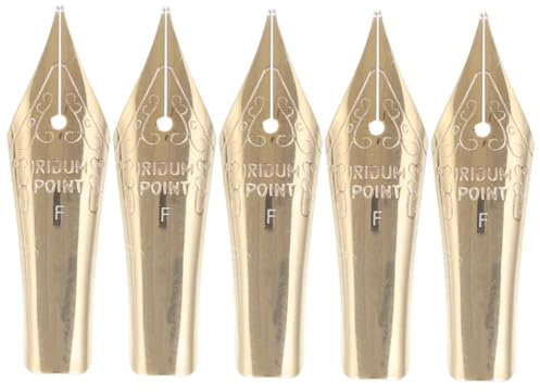 STOBOK Fountain Pen Nibs Replacement Set 5Pcs Smooth Writing Calligraphy Pen Accessories for Daily Use Signature Practice Compact 0.02 Inch Metal Nibs