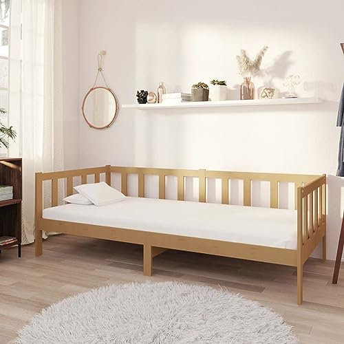 LAPOOH Tagesbett mit Matratze 90x200 cm Honigbraun Massivholz Kiefer, Schlafsofa, Daybed, Bettsofa, Sofa Bed, Sofabett, Schlafcouch, Jugendbett, Bettgestell, Bettcouch - 3083622