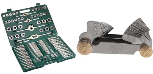 Mannesmann 53255 Coffret tarauds et filières 110 pièces (Import Allemagne) & BGS 3069 - Peigne à filets double 52 feuilles - métrique 0,25-6,0 mm, Whitworth 4G - 62G