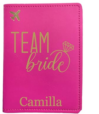 Mr. Gadgets Personalisierte Reisepasshülle mit Namen - Machen Sie Ihre Reise mit nur wenigen Klicks einzigartig, Team Bride, Taglia Unica, Zeitgenössisch