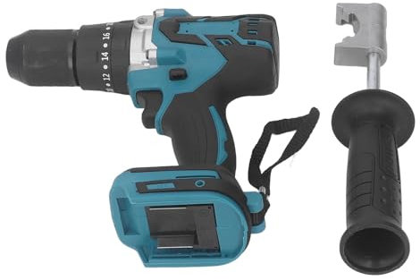 Trapano a Percussione a Batteria, Trapano a Percussione Elettrico, Impugnatura in Gomma Morbida con Batteria Ad Alta Efficienza per Foratura di Legno, Metallo e Plastica