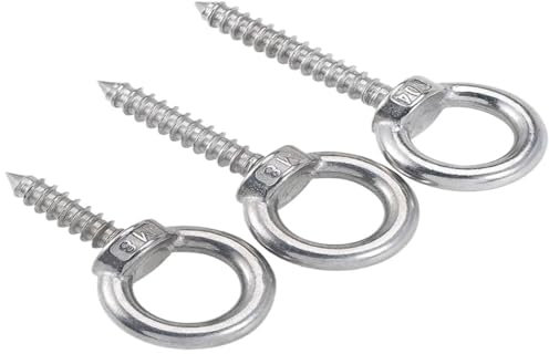 AYYSSM Ösenmutter aus Edelstahl 304, selbstschneidende Schraube, Schafauge, runder Ring, selbstschneidende Schraube, Haken M4 M5 M6 M8 M10 M12(30mm,M5 (1Pcs))