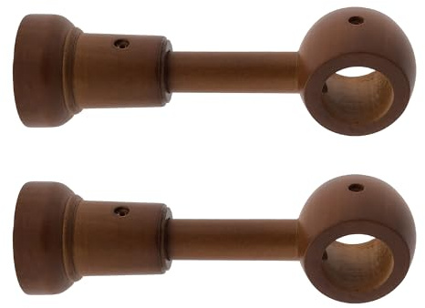 GIRASOLE HOME Staffa Lunga Regolabile 140-160mm in Legno per Aste di Diametro Fino a 28mm 2 Pezzi (Noce)