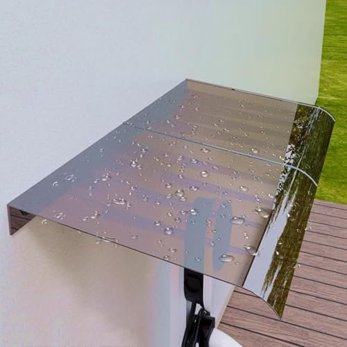 WJXIN Auvent de Porte D'Entrée, Toit Abri Protection UV Marquise de Porte et Fenêtres, Marquise en Polycarbonate Transparent, Peut Être Épissé(Brown,40x40cm/16 x16)