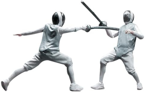 HAWILLOSCH 2stücke Miniatur-fechtfiguren Für Diorama Im Maßstab Handbemalte Modelle Miniatur-fechtspiel Kleine Fechtszenen Requisiten