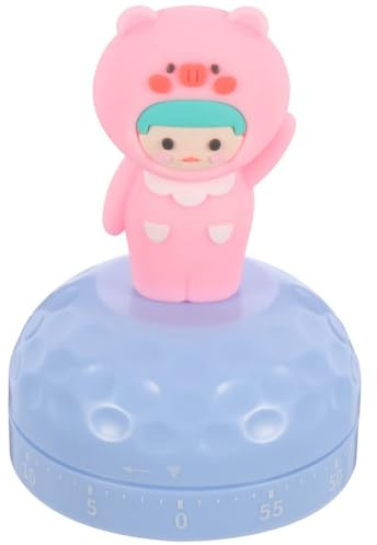 Kdouehg 1 Piece Mechanical Timer Egg Timer Pink Plastic Countdown Timer Shower Mechanical Kitchen Timer
