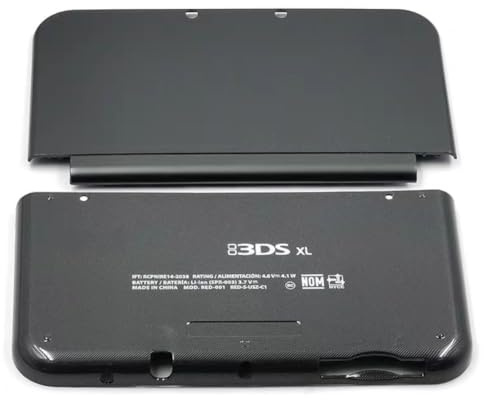 Hzxkqmil Couvercle Avant et Arrière Coque de Remplacement pour Nintendo New 3DS XL Console, Boîtier Supérieur/Inférieur Faceplate DIY Accessoires pour Nintendo New 3DSXL (Noir)