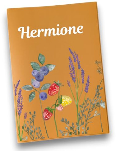 Protège Ordonnance Personnalisé Motif Floral Aquarelle, 16,5 x 23,5 cm, Pochettes Multiples pour Cartes Vitale et Mutuelle (moutarde)