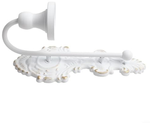 Encantador candelabro de pared blanco antiguo elegante decoración de velas cónicas para cualquier habitación (blanco)