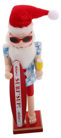 Amosfun Casse-Noisette Bois Style Hawaïen Figurine de Soldat de Plage Décoration de Noël Unique pour Table et Étagère