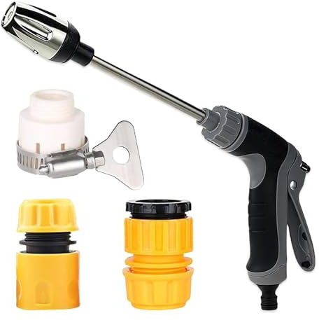 4 Pcs High Pressure Hose Pipe Spray Gun, High Pressure Hose Nozzle, Hoses Attachments Equipped with Joints Various Spray Effects for Yard Floor Garden Work Car Washing Cleaning Work