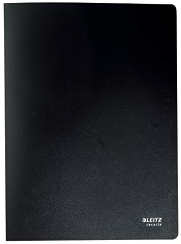 Leitz A4 Sichtbuch, 10er Pack, Inkl. je 20 eingebundener Klarsichthüllen für 40 Blatt, Recycle-Serie, Schwarz, 46760095