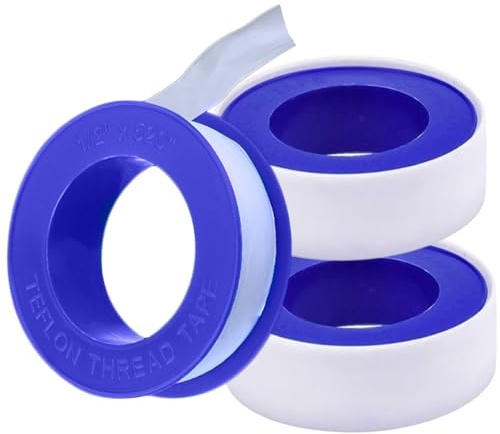Nebulixq 3 Rolls of White Plumbers Tape - 12m x 12mm Leak-Proof Seal Plumbing Tape for Pipe Repair and Threaded Connections