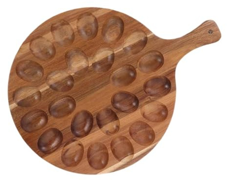 MotiveTech Vassoio per Uova Alla, Contenitore per Uova Ripiene, 24 Fori con Manico, Vassoio Da Portata per Feste in Cucina, Ringraziamento E