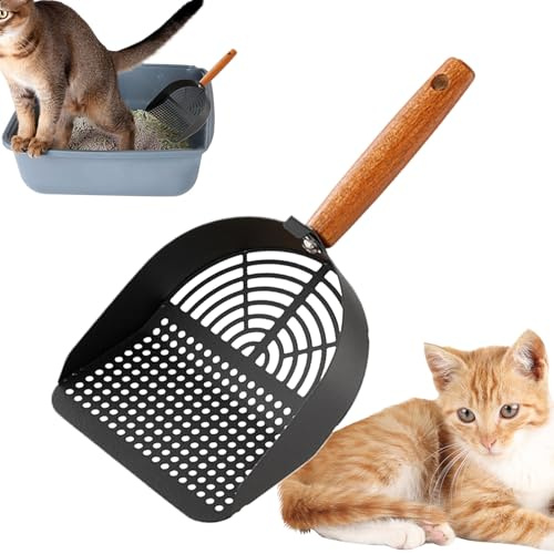 Kattströskopa - 12 kattlåda skopa | PET-verktyg i rostfritt stål - tung ergonomisk handtagsdesign för enkel siktning och rengöring, idealisk för användning