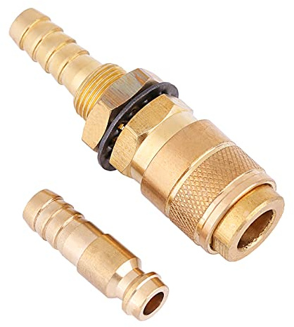 YDuupxe Torca de Soldadura de Conector Rápido MIG TIG Manguera Adaptador de Gas de Agua Rápida con M8 de Latón para la Conexión del Enchufe de la Antorcha (Color latón)