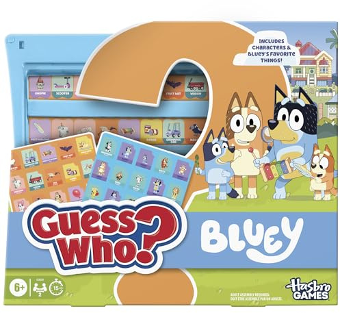 Hasbro Gaming Guess Who? Bluey Edition Game | Bluey Characters and Objects | Fun Kids Board Games for Families | 2 Players | 15 Mins. | Travel Friendly | Ages 6+