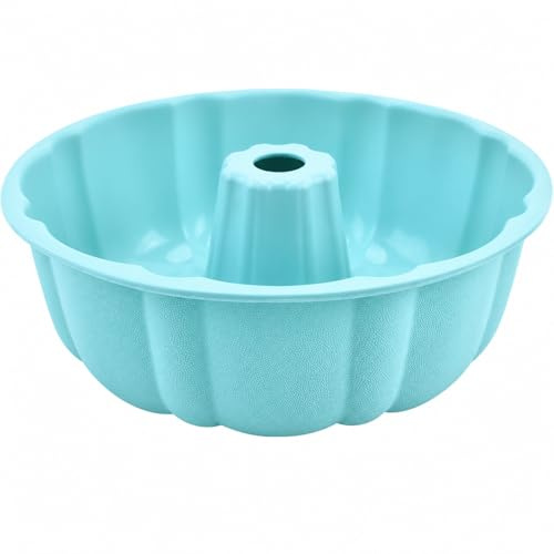 HIKPACKER Moule à gâteau cannelé anti-adhésif de 24 cm rond pour gâteau au fromage en mousseline de soie Gugelhupf