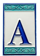 Piastrella con numero civico in ceramica, 7 cm x 11 cm, A