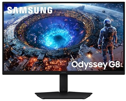 Samsung Odyssey G80HF 27 5K 5120x2880 IPS Gaming Monitor, 1ms, Dual 360Hz 180Hz Refresh, HDR10+ Gaming, Gsync Compatible, Freesync Premium, HDMI 2.1, Displayport, USB, Height Adjust, LS27HG806EFXXU