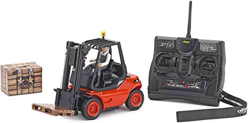Carson 500907093 Chariot élévateur Linde 2.4G 100% RTR rouge-échelle 1:14, 6 canaux, lumière et son, y compris les piles, modèle télécommandé