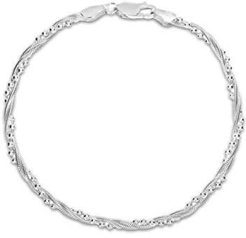 Tuscany Silver Damen Sterling Silber 3.5mm Spiga Kettenarmband
