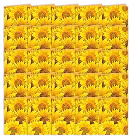 Bull & Bear Klappkarte mit Samentüte Zwergsonnenblume, Zwergsonnenblumensamen, 25 Stück, Grußkarte Karte perfekt als Gruß und Geschenk für Freunde, Familie, Hobbygärtner, Gartenfans