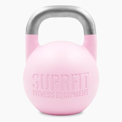 SUPRFIT – Pro Competition Kettlebells – genormte Wettkampf Kugelhantel aus massivem Stahleinzelguss für Kraft- & Crosstraining – mit Farbcodierung zur besseren Unterscheidung der Gewichte