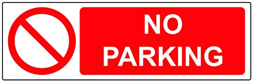 No Parking Warning Safety Sign Stickers (3 pack)