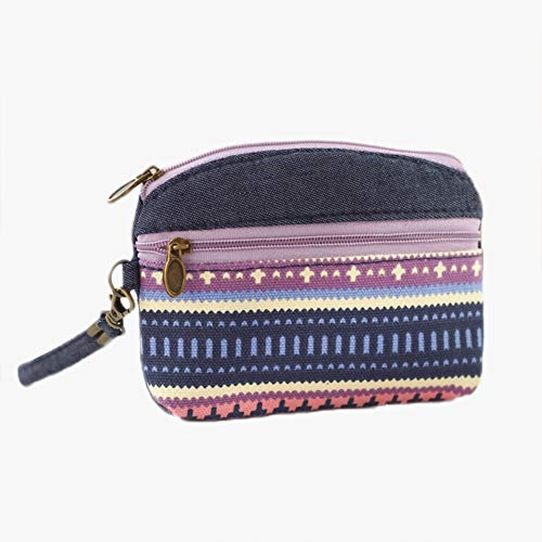 Oyfel Münzbörse Kleingeldbörse Mini Münzbörsen Münzbeutel Stoff Geldbeutel Klein Ethnischer Stil Muster Makeup Tasche 13.5 * 11 * 2cm