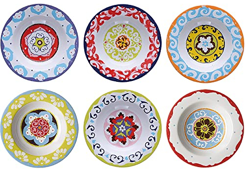 Rose&Tulipani 6 assiettes creuses 23 cm Mélange Nador Stoneware Ø 23 cm H3,5 cm