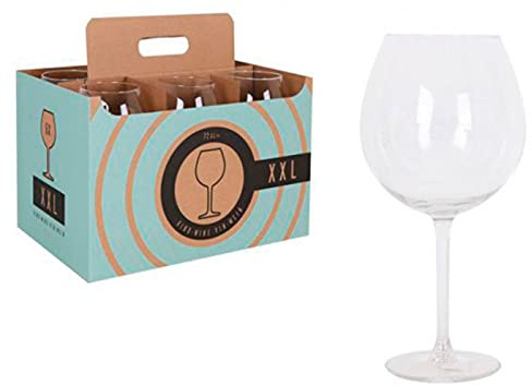Lot de 6 verres à vin XXL - 72 cl - Verres à vin - Bord fin - Longue tige - Pour une dégustation idéale à la maison, au restaurant et aux fêtes, passent au lave-vaisselle