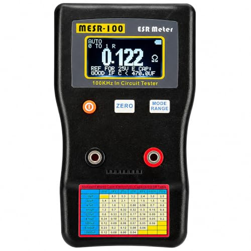 MESR-100 Digitales ESR Messgerät, Automatische Bereichswahl 0,001R Bis 100R Schaltung Widerstand/Kapazitätstester Ohmmeter Hintergrundbeleuchtung Doppelanschluss, Für Reparatur Tv/Lcd/Audioplatine