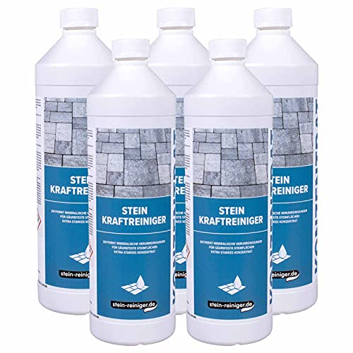 stein-reiniger.de: Stein Kraftreiniger - Ausblühungen, Kalk, Rost, Salpeter und Mörtel mühelos entfernen, Menge:5