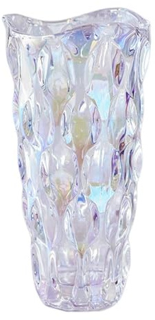 Eastern Rock Vaso da fiori in vetro pesante, spessore 1,6 kg, 24,1 cm, in stile bohémien, per centrotavola, matrimoni, regali, perfetta decorazione per la casa (scintillante)