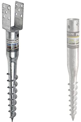 BRESKO Pfostenträger Einschraubhülse Eindrehhülse Bodenhülse Pfostenanker Einschraubbodenhülse Bodendübel Eindrehanker Erddübel (U-Profil 120x865 mm)