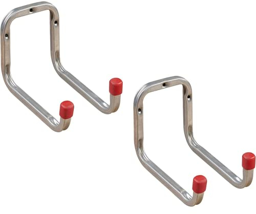 Gedotec Wandhalterung Stahl verzinkt | DUO | 2 Stück Gerätehalter zum Festschrauben | Doppel-Wand-Haken: 173 mm | Allzweckhaken Metall | Schraubhaken Garage | Geräthalter an der Wand