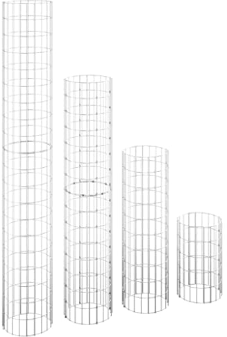 vidaXL Circular Gabion Raised Beds 4 pcs, Gabion Basket for Planter, Gabion Cage for Outdoor, Garden Planter, 30x50/100/150/200 cm