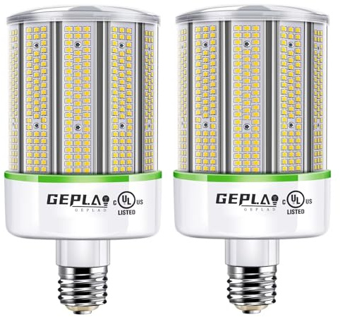 GEPLAD 2-Pack 200W LED Corn Light Bulb, E39 Mogul Base 5000K Daylight 28,000LM Lamp, Replacement 1000Watt CFL HPS Metal Halide Bulb, Large Area Lamp for Street, Garage, Warehouse High Bay Lighting