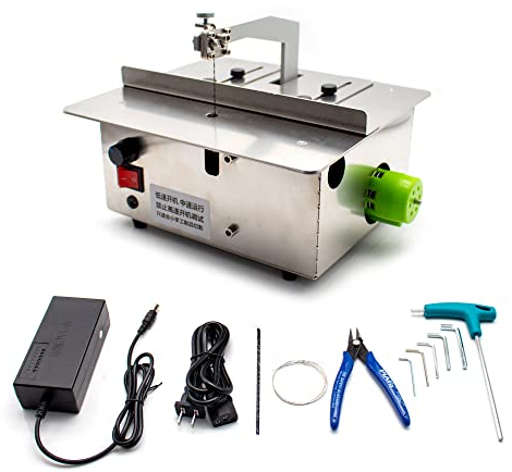 LeTkingok AC 100-240V Sega Da Traforo Elettrica, Mini Seghetto Alternativo Da Banco Fai Da Te Smeriglio Taglio Sega Oro Argento Rame Alluminio Taglierina per Legno Duro 180W