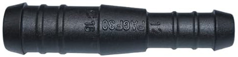 1, 2, 3, 5 o 10 connettori per tubi da 16 mm a 12 mm, dritti ridotti PA GF30 nero (1)
