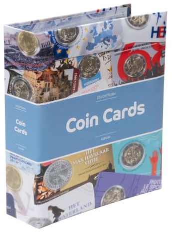 Album pour 80 Cartes de Collection, Rangement avec 10 Pochettes, sans plastifiant, 24,5 x 29 x 7 cm, Couverture colorée