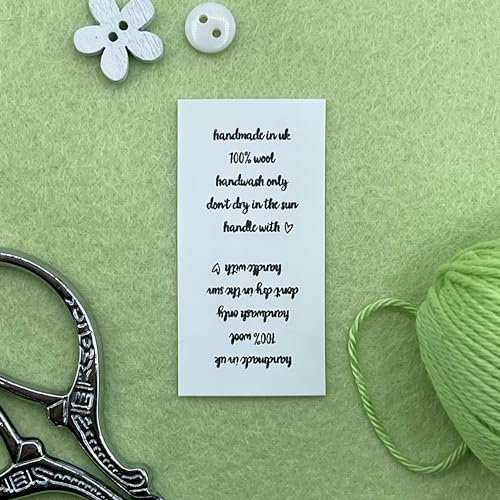 Product Tags For Handmade Items Washing Instructions Personalise with your text, image or logo! 25mm x 50mm (017FO) Care Label How To Wash