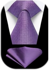 Enlision Herren Krawatte Hochzeit Einfarbig Krawatte mit Einstecktuch Set Formell Krawatten & Taschentuch