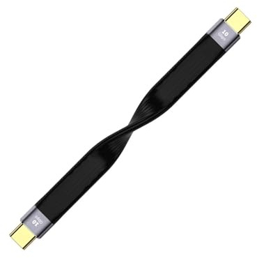Wonvify Cable USB C a USB C Corto 13 cm, Mini Cable Datos USB C 10gbps Carga Rapida 20V PD QC, Tipo C Macho a Macho, Cable USB C Slim Short Therm