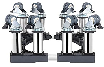 Adjustable Washing Machine Base Movable Dryer and Base Stand with 4 Locking Wheels Adjustable 16-25 Base Washing Machine Base Appliance Wheels Fridge Freezer Trolley Anti-vibration Mat