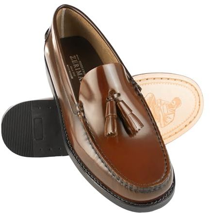 Zerimar Castellanos Uomo | Scarpe Casual da Uomo in Pelle Naturale | Calzature in Pelle da Uomo | Mocassino Spagnolo | Mocassino Maschera in Pelle | Colore Pelle | Taglia 47