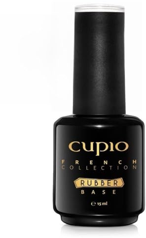 Cupio Rubber Base French Collection – Milky White Shimmer Gold – UV/LED Aufbaugel 15 ml – Milchiges Weiß mit feinem Goldschimmer – Für French Nails & glamouröse Stylings