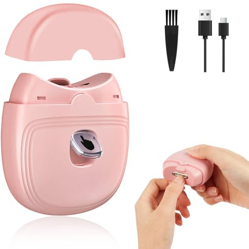 LOPHE Coupe-ongles Électrique, Coupe Ongles Automatique avec Lumière, Lime à Ongles Automatique Fonction de fichier pour Enfants Personnes âgées Adultes,Rose Clair